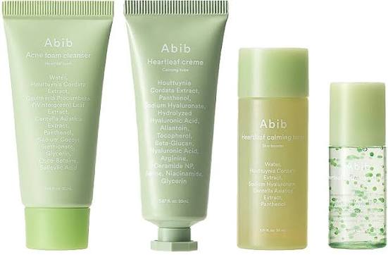 KIT CUIDADOS FACIAIS ABIB HEARTLEAF CALMING TRIAL 95ML